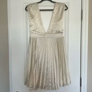 Abercrombie and Fitch White Plunge Neck Dress